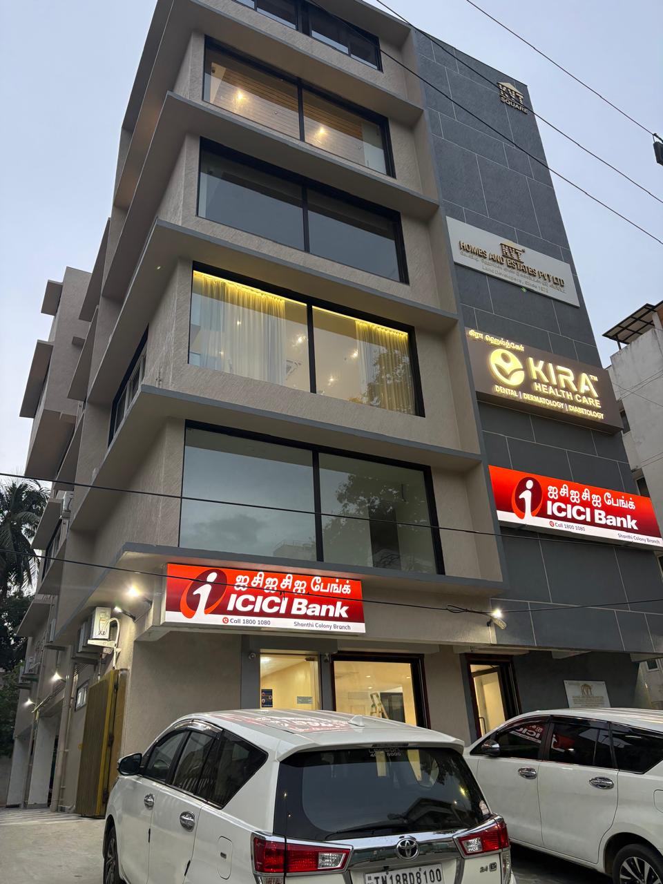 Finished commercial building by Namal Constructions — corner view